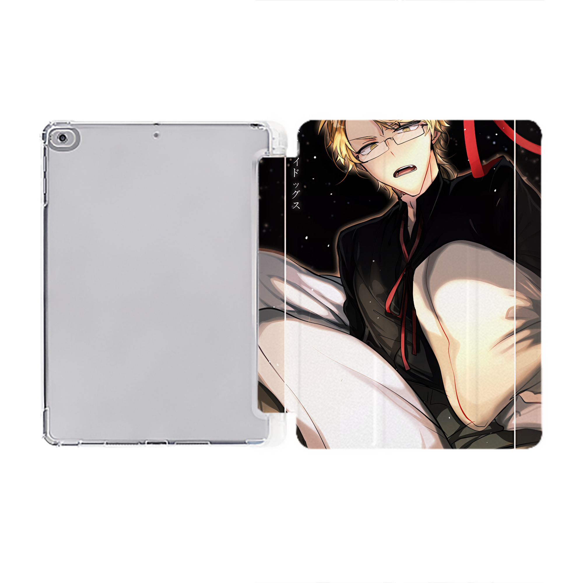 （画像用） 文豪ストレイドッグス Bungo Stray Dogs IPad ケース ペン収納付き 三つ折りスタンド PUレザー×シリコン 対応機種9.5/10.5/10.9インチ
